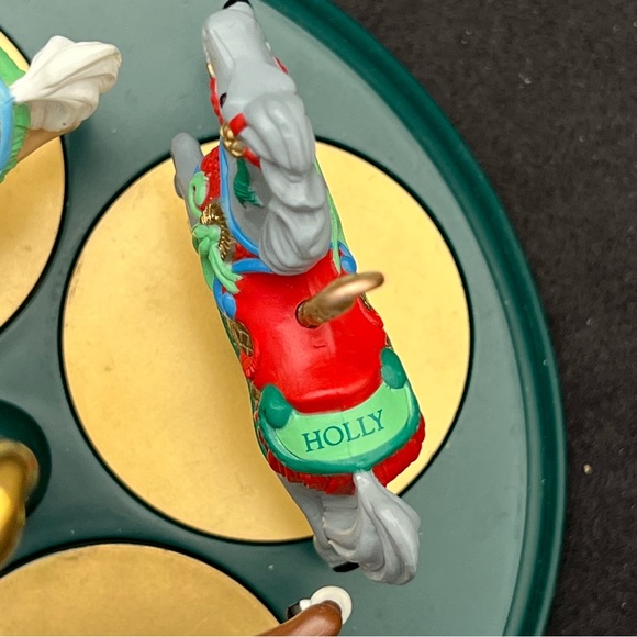 Hallmark Ornament 1989 Carousel Display Horses 1st 2nd 3rd 4th Stand Christmas - Picture 3 of 16